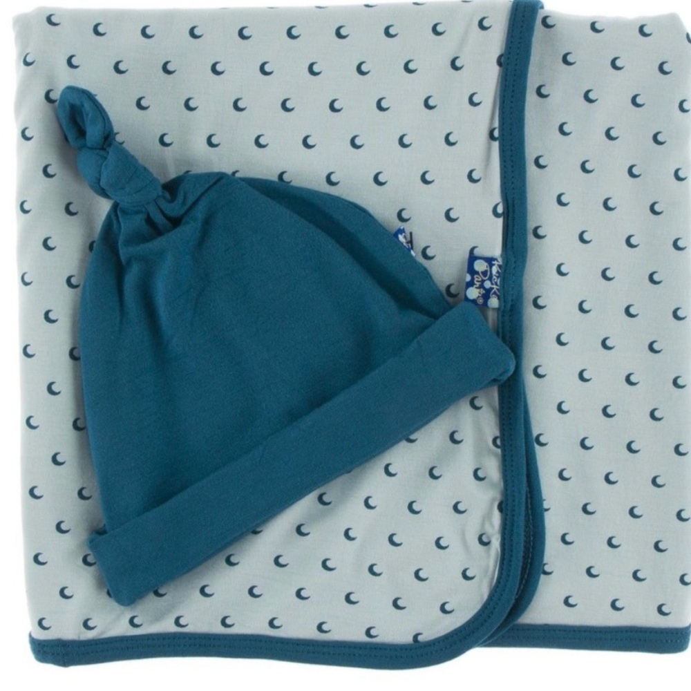 Kickee Pants swaddle blanket and hat